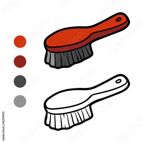 Coloring book, Cleaning hand brush