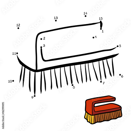 Numbers game for children, Cleaning hand brush