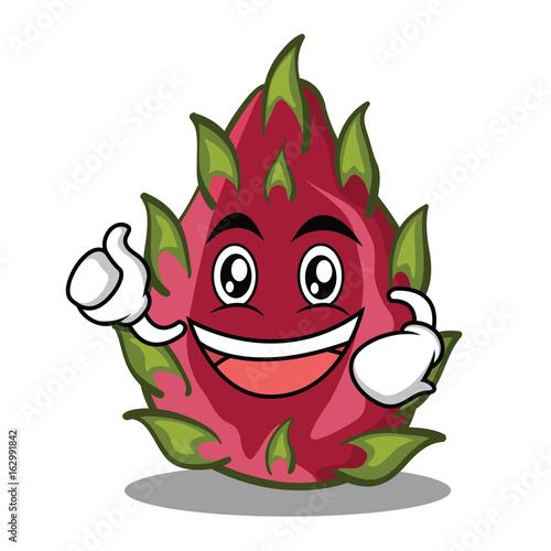 Enthusiastic dragon fruit character cartoon