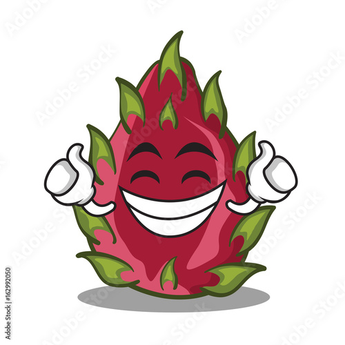 Proud dragon fruit character cartoon