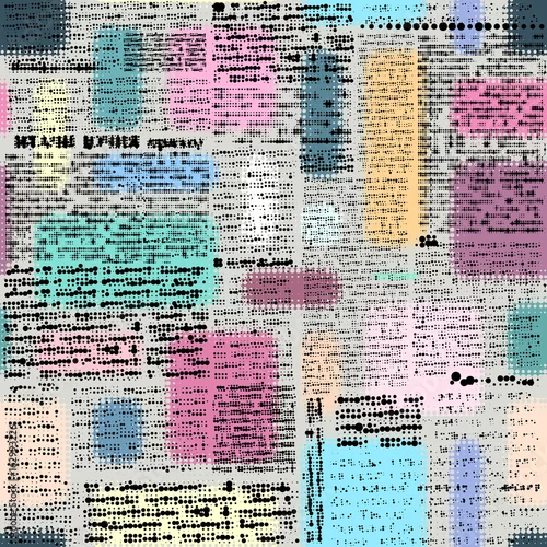 Tapety Jednolite tło wzór. Imitacja gazety retro w stylu półtonów, nieczytelna.