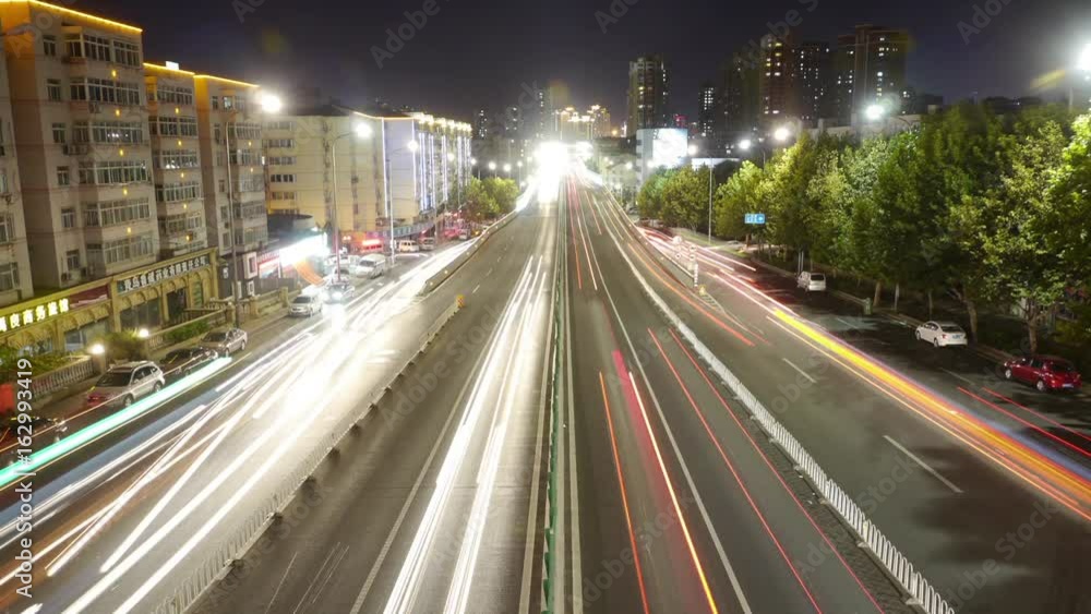 timelapse urban traffic at night. timelapse urban traffic at night.