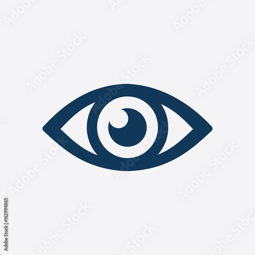 Eye icon. Monitoring and surveillance system. Flat design style.