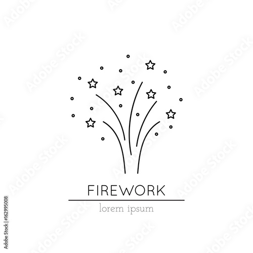 Firework line icon