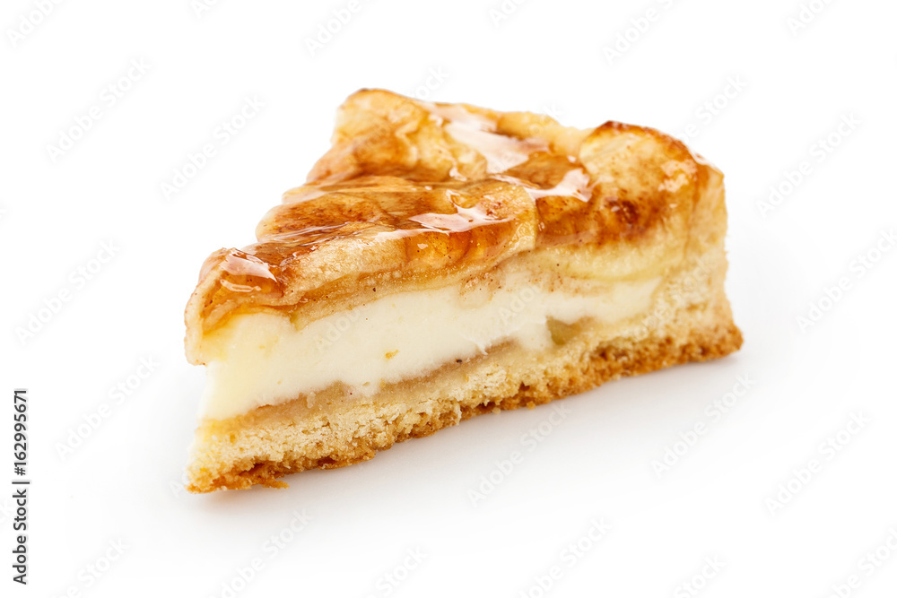 Slice of apple pie isolated on white Slice of apple pie isolated on white
