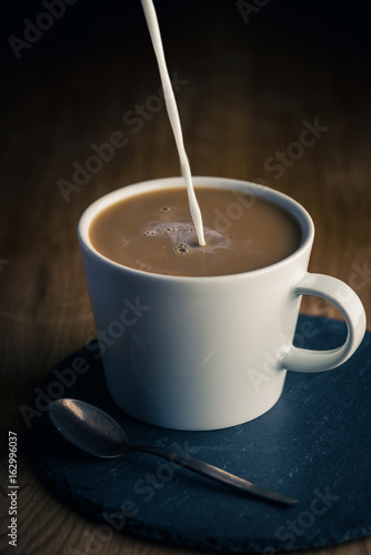 Coffee cup with milk