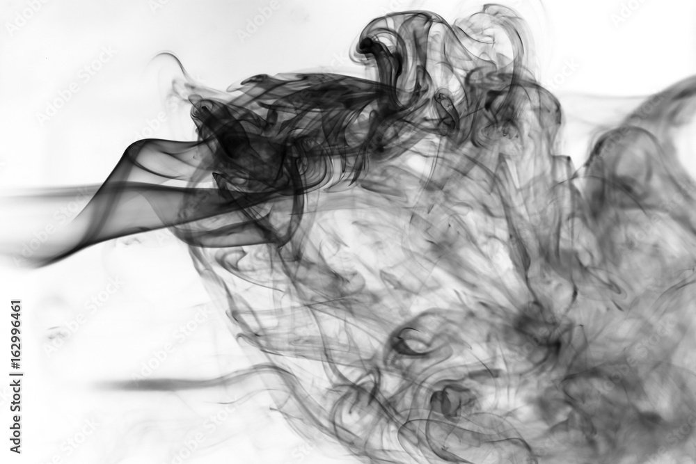 Fototapeta premium Toxic fumes movement on a white background..