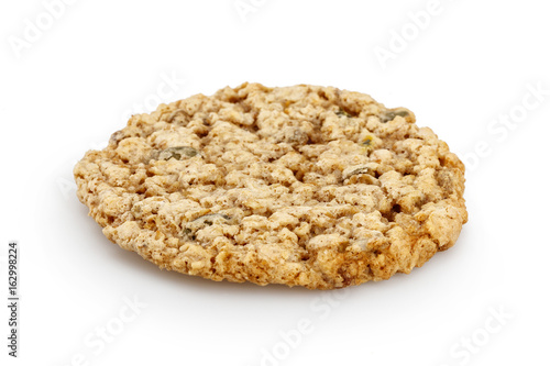 Handmade oatmeal cookies isolated on white background