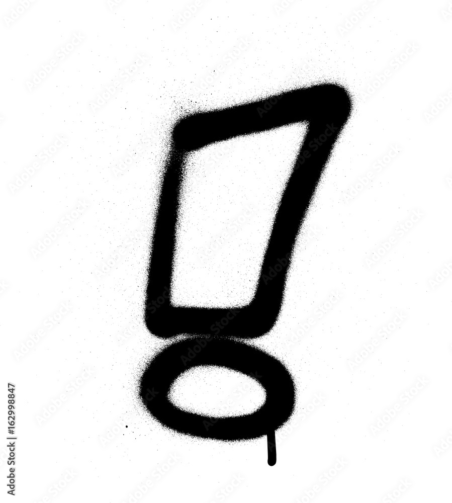 graffiti exclamation mark in black on white Stock Vector Adobe Stock