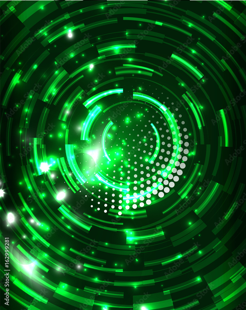 Fototapeta premium Neon circles abstract background
