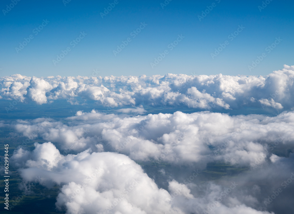 blue sky with the clouds from the plane view blue sky with the clouds from the plane view
