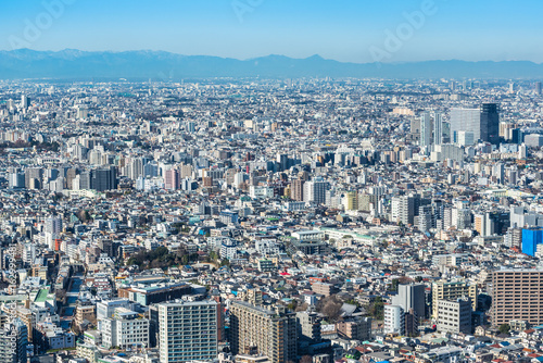 住宅街が広がる都市風景 東京