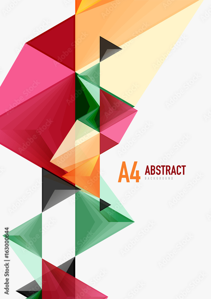 Triangular low poly vector a4 size geometric abstract template Triangular low poly vector a4 size geometric abstract template