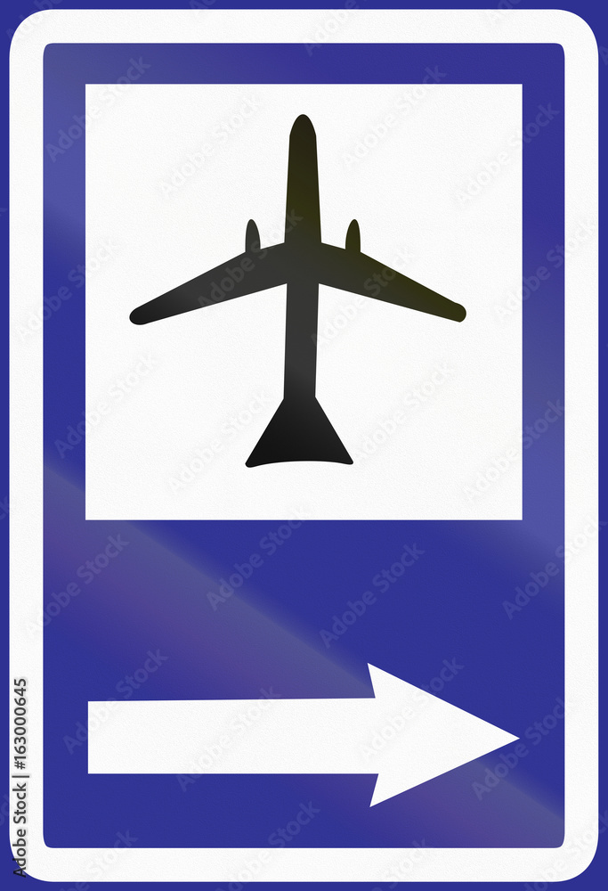 Fototapeta premium Airport - Information road sign in Uruguay