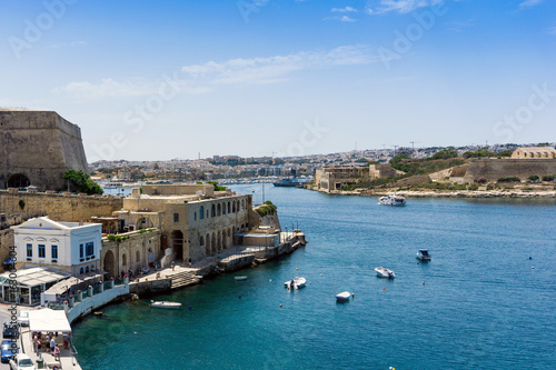 Fototapeta Naklejka Na Ścianę i Meble -  Traditional boats at Valletta Harbor in Malta
