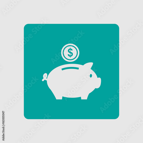 Piggy bank icon. Pictograph of moneybox. Flat design.