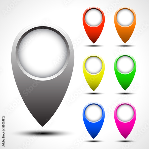 Free Download Color map pointer vector set isolated on white background - GFXLoad