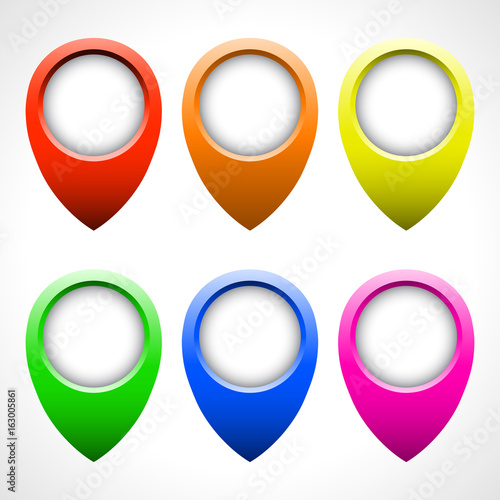 Free Download Color map pointer vector set isolated on white background - GFXLoad