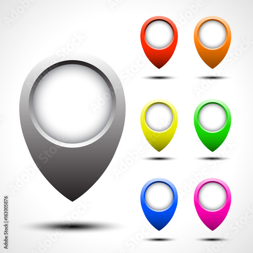 Free Download Color map pointer vector set isolated on white background - GFXLoad