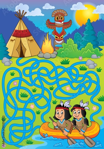 Maze 26 with Native Americans in boat