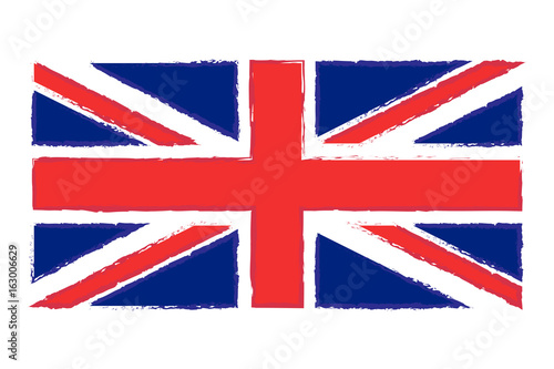 Flag of England. Isolated. White background.