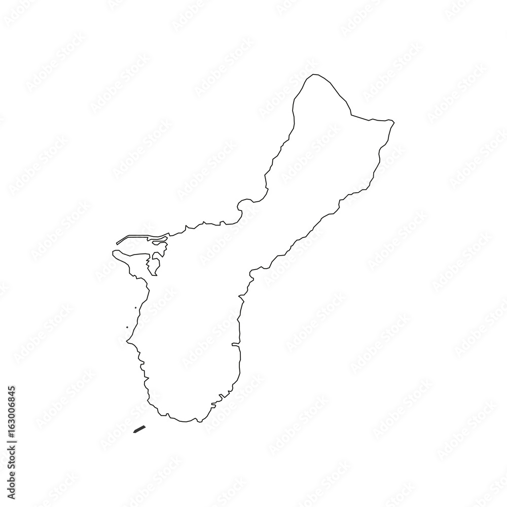 Guam map silhouette