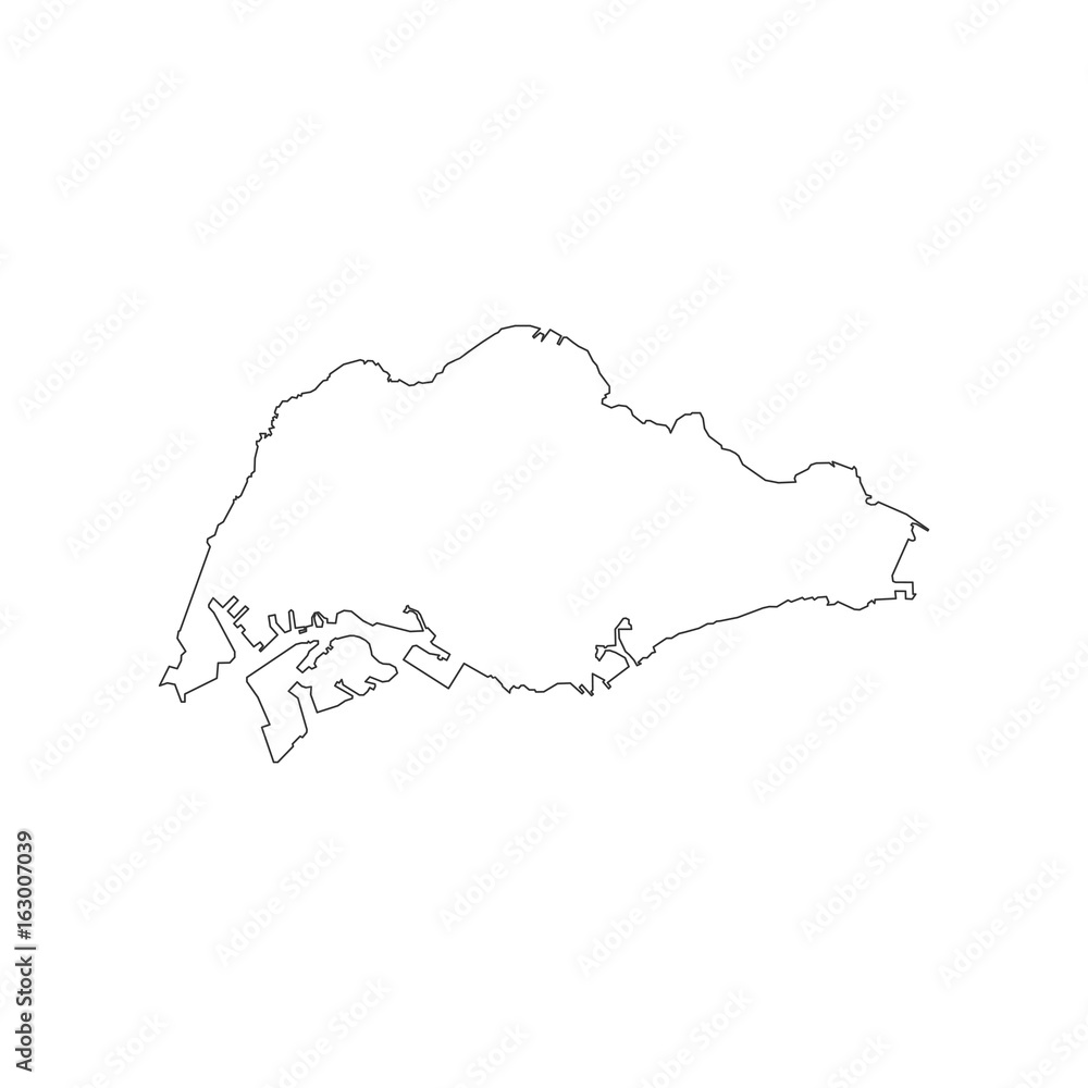 Obraz premium Singapore map silhouette