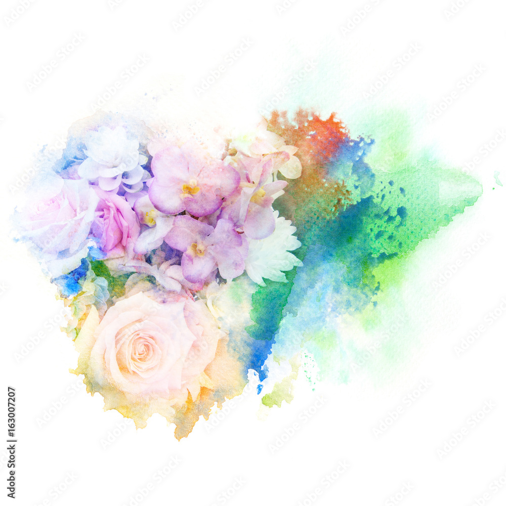 Flower watercolor illustration.