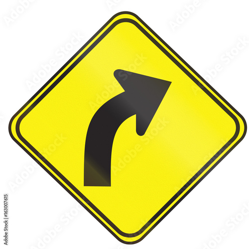 Free Download Road sign used in Uruguay - Curve between 15 and 90 degrees to right - GFXLoad