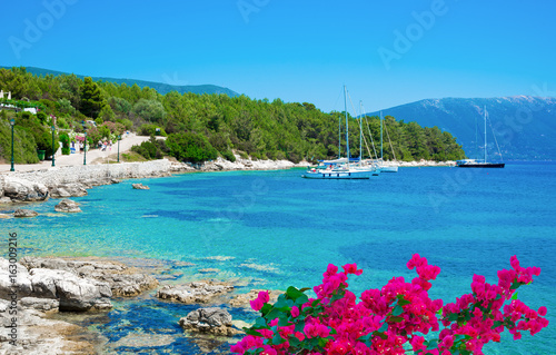 Kefalonia seaport and beach, in Lefkada island, Greece