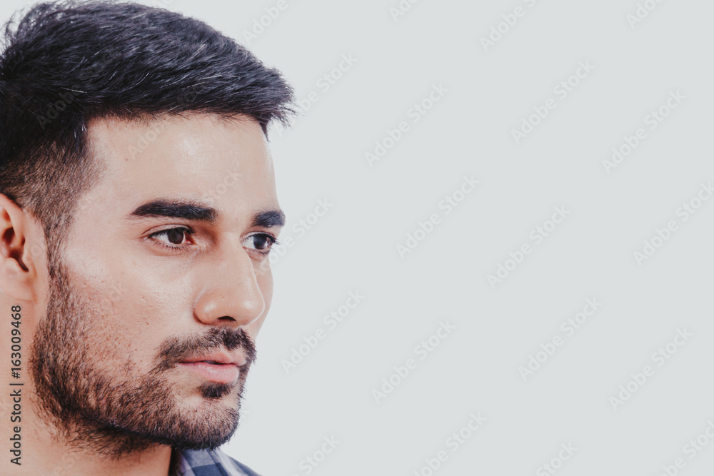 Fototapeta premium Portrait handsome young man on white background