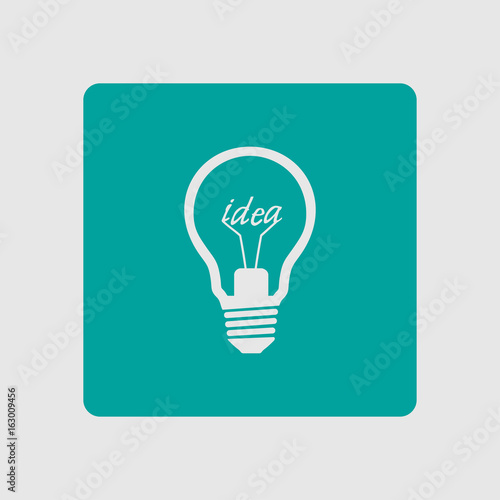 Light lamp sign icon. Idea symbol. Flat design style.