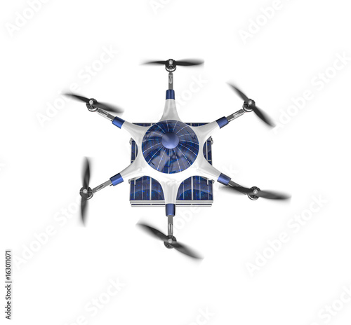 flying drone with photovoltaic panel