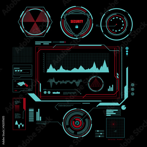 Sci fi display elements interface vector