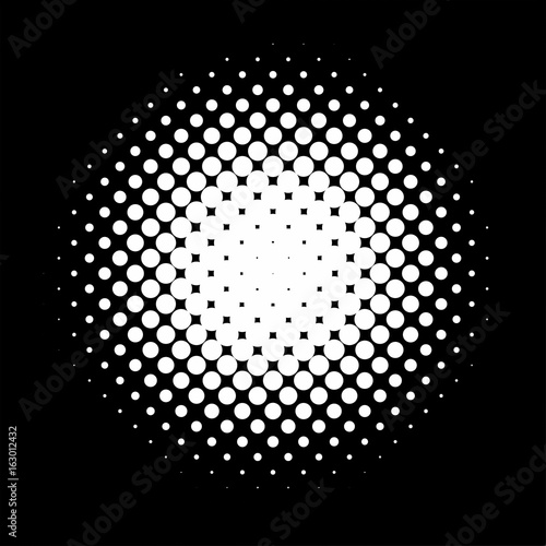 Halftone pattern background texture  round spot shapes  vintage or retro graphic  usable as decorative element.