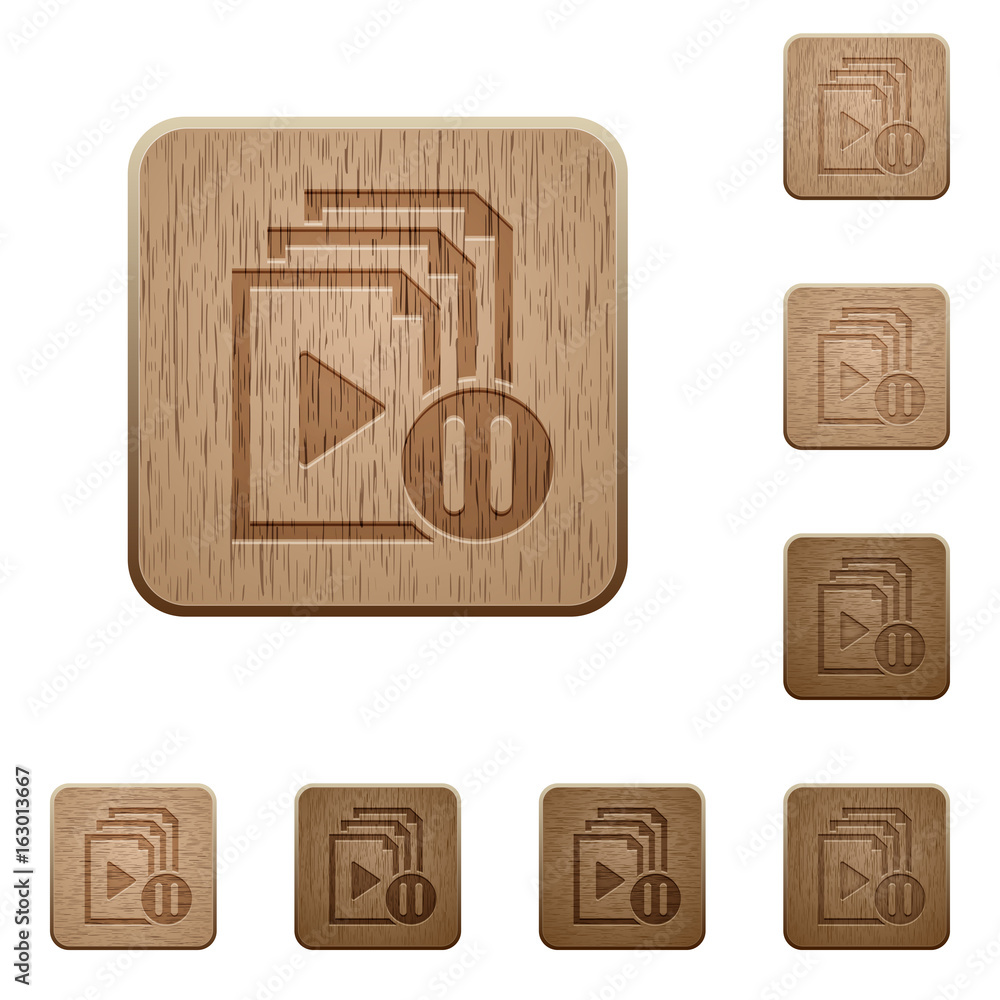 Pause playlist wooden buttons Pause playlist wooden buttons