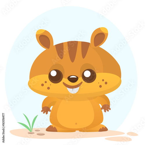 Cartoon marmot icon. Vector illustration of groundhog or chipmunk isolated