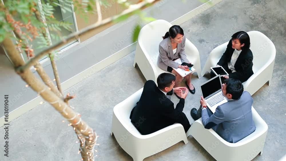 Top view of Group of business people discuss on project