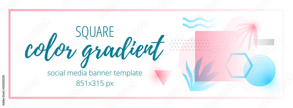 Abstract geometric banner template square cover
