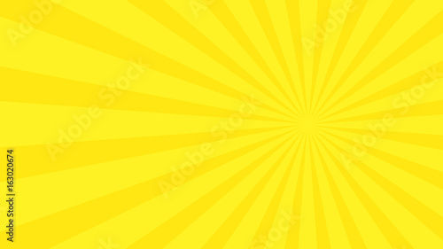 Abstract background with cartoon rays of yellow color. Template for your projects. The cartoon sun. Flat style