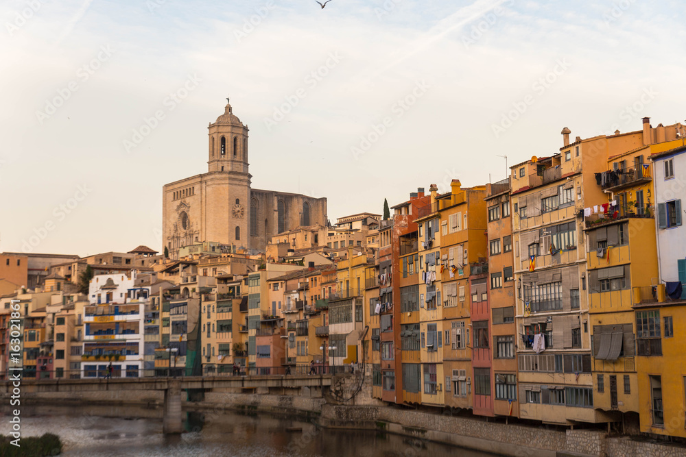 Panorama of Girona, Costa Brava, Catalonia, Spain.