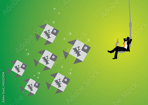 Businessman on hook