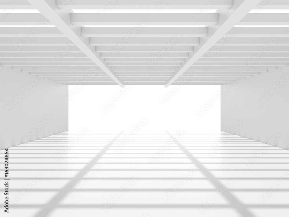 Obraz premium Bright white corridor or tunnel