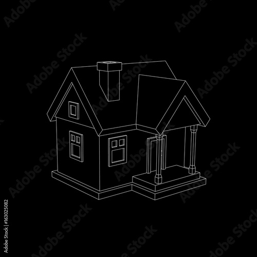 House model. Isolated on bl...