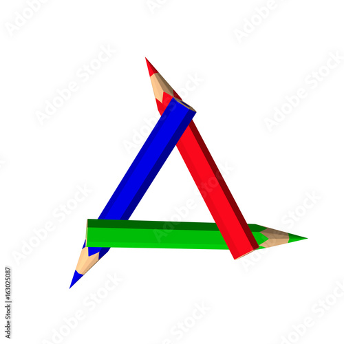 Color pencils frame. Isolat...