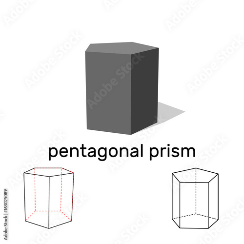 Pentagonal prism. Geometric...