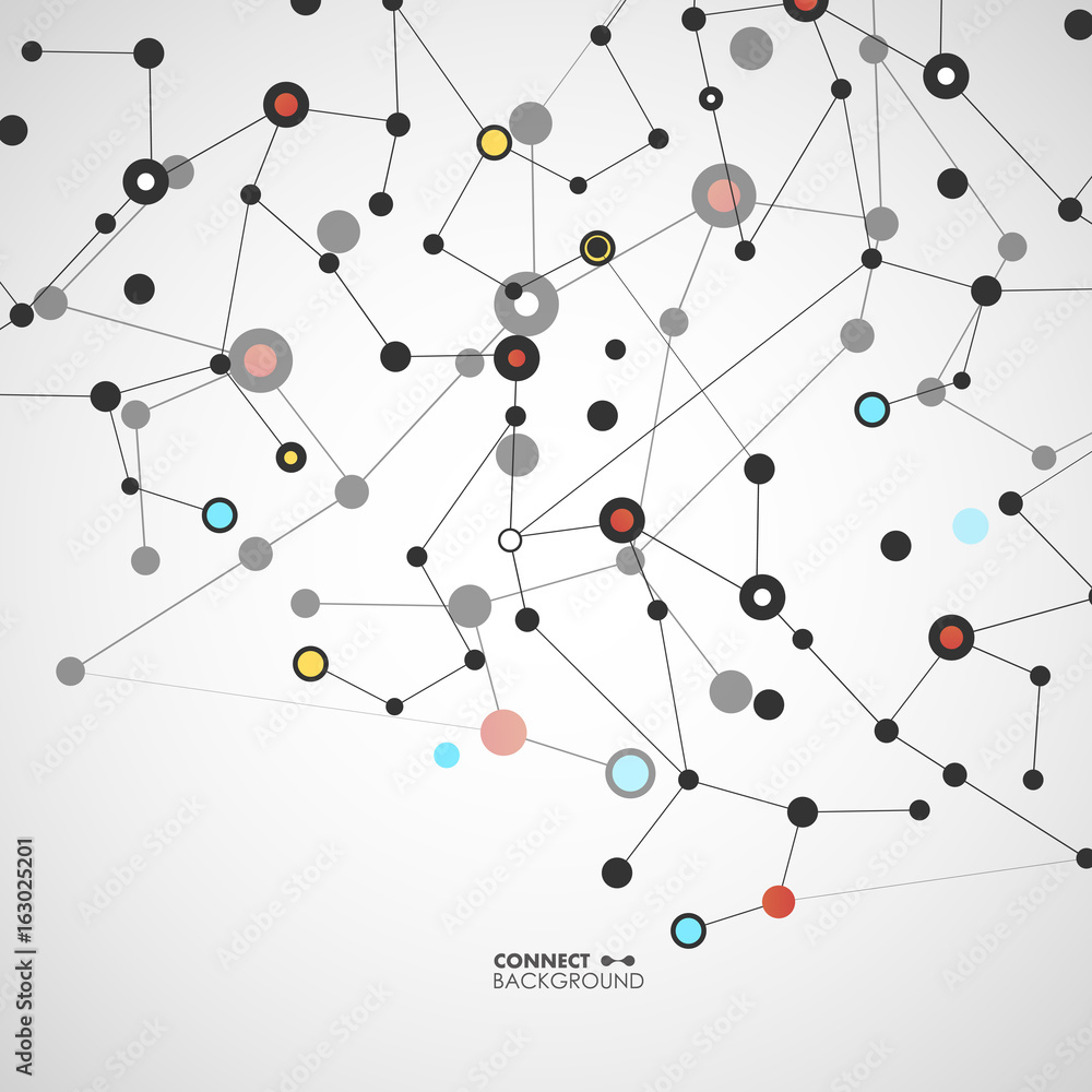 Vector illustration molecules, network and connection Vector illustration molecules, network and connection
