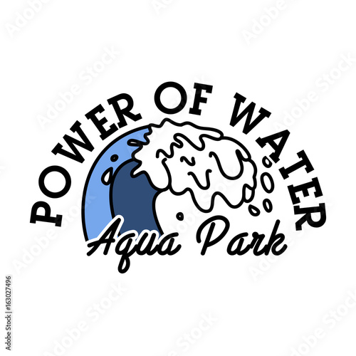 Color vintage aquapark emblem