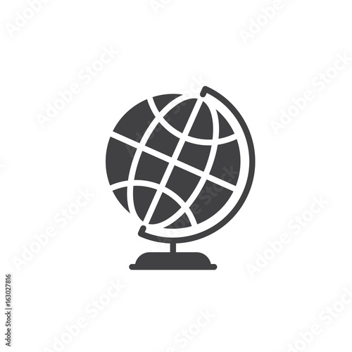 Desktop world earth globe icon vector  filled flat sign  solid pictogram isolated on white. Symbol  logo illustration. Pixel perfect graphics