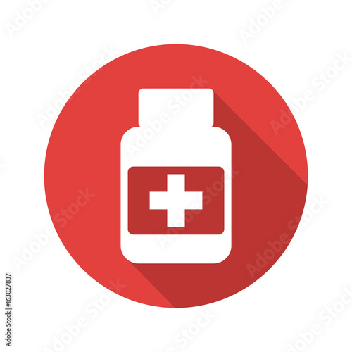 Medicine bottle flat icon